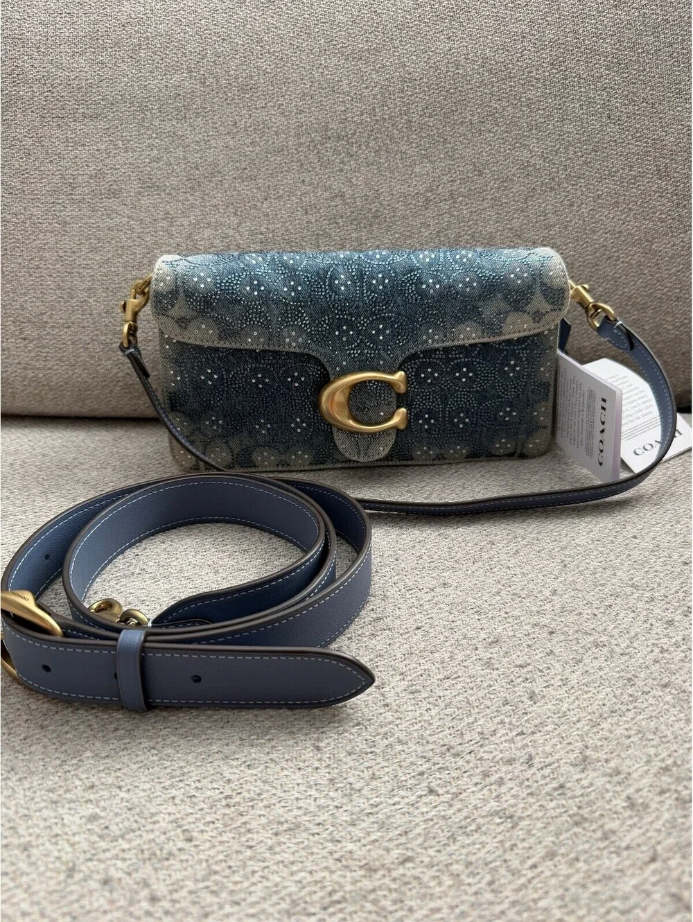 Coach Crystal Signature Denim Tabby 26 Shoulder Bag | Blue Denim | NWT